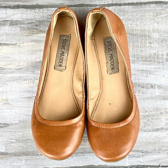 STEVE MADDEN Flats Cognac Brown “Skripted” Slip-On Ballet Flats Tan 6M - Picture 3 of 16